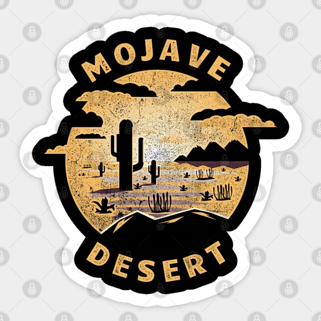 Mojave Desert Desert Illustration Vintage Souvenir Sticker by grendelfly73